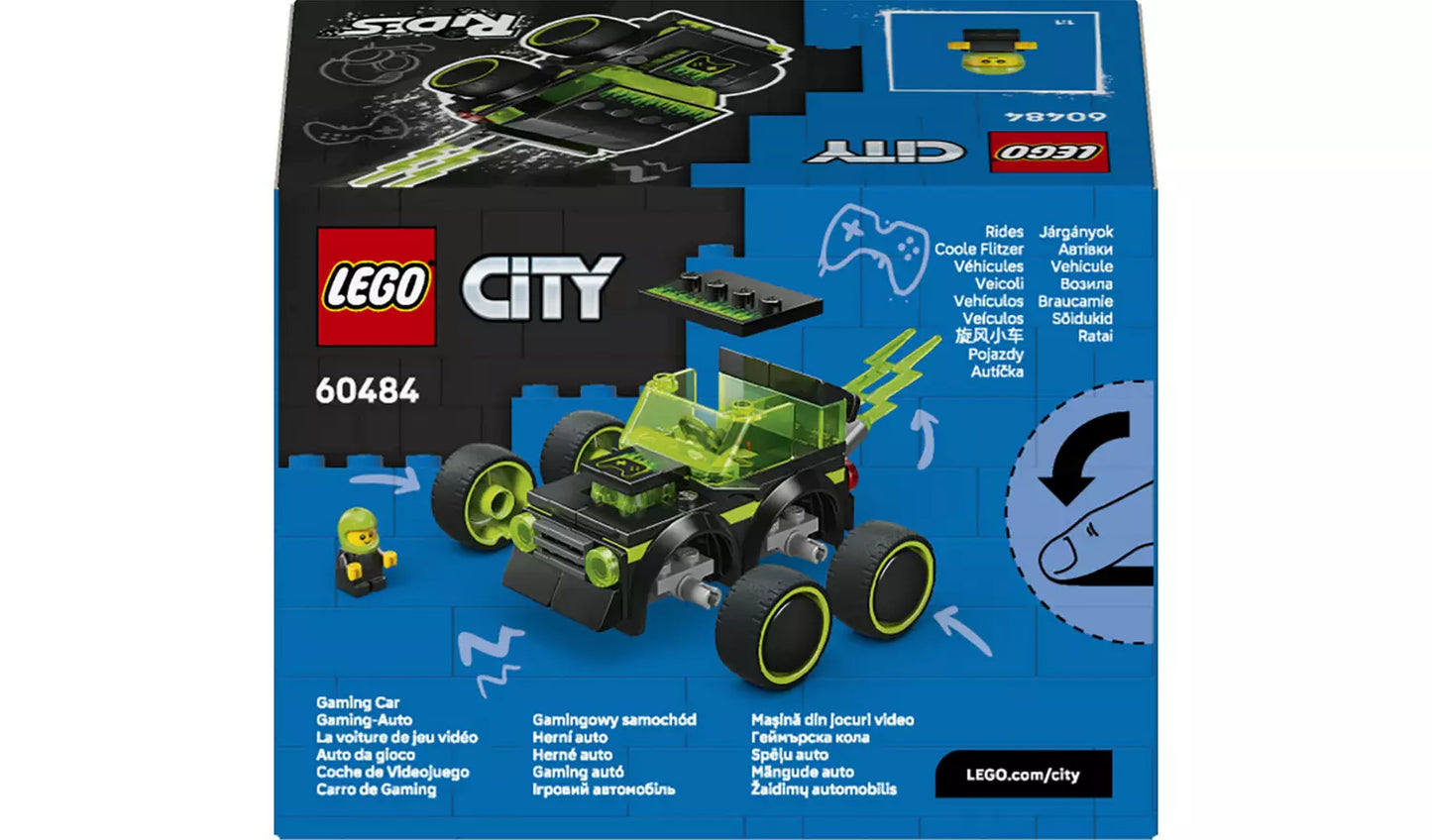 LEGO City Rides – Gaming Race Car Toy with Minifigure | Ages 5+ | Model 60484 | New LEGO