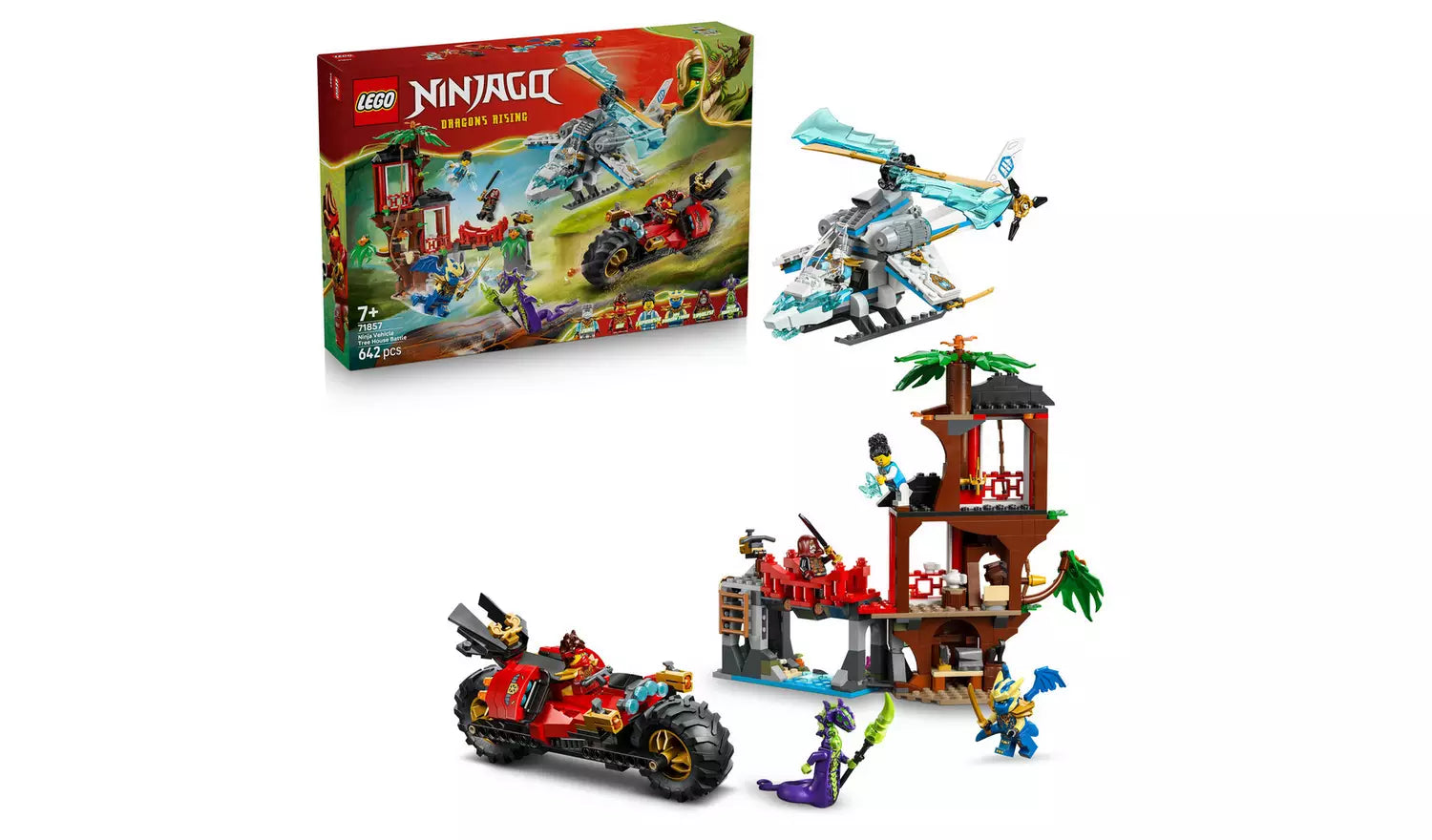 LEGO NINJAGO Ninja Vehicle Tree House Battle Toy Set | Ages 7+ | Model 71857 | 642 Pieces | New LEGO