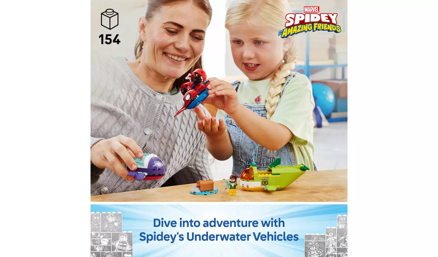 LEGO Marvel Spidey: Underwater Vehicles Building Toy | Ages 4+ | Model 11207 | 154 Pieces | New LEGO