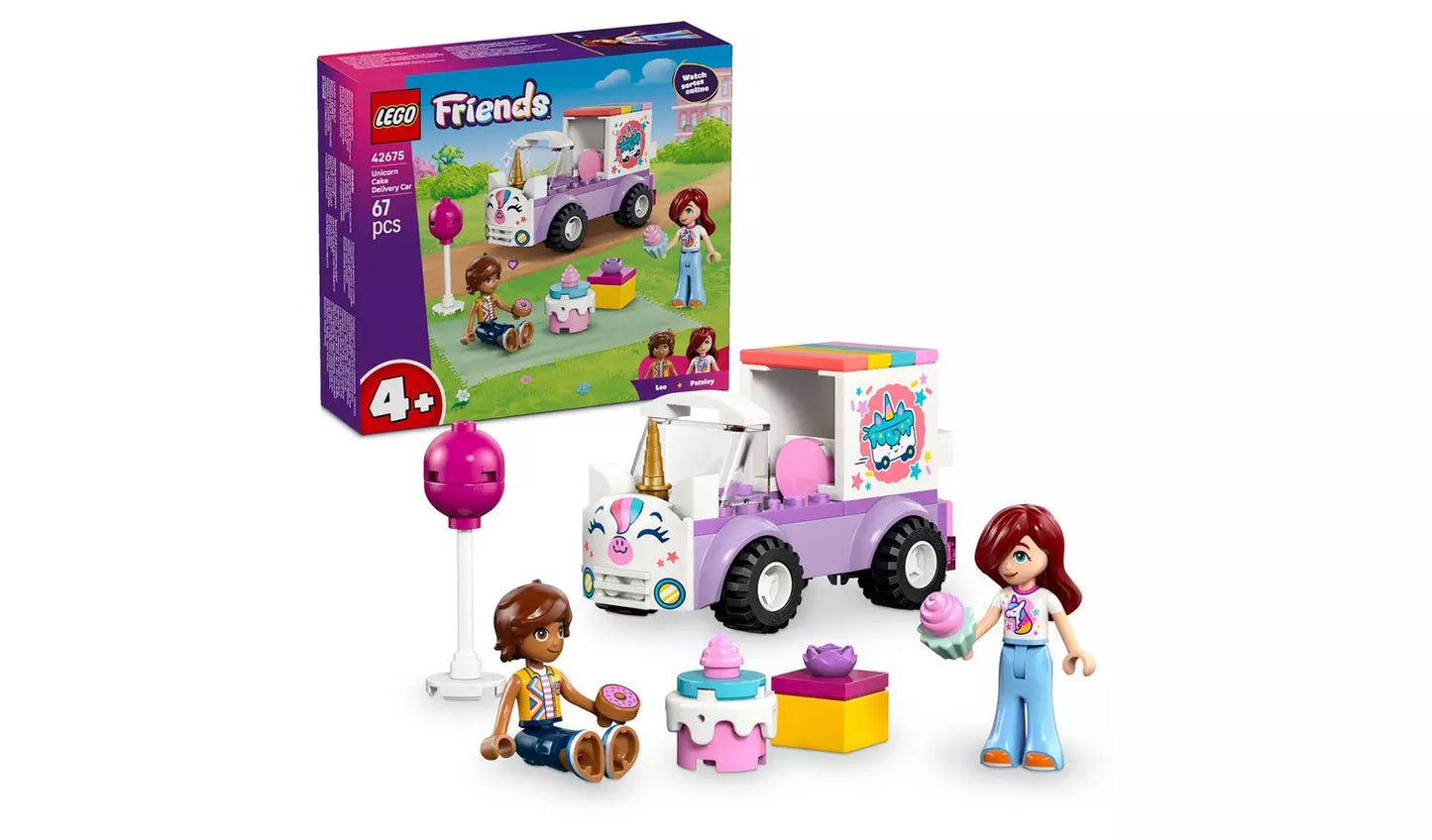 LEGO Friends Unicorn Cake Delivery Car Toy Set | Ages 4+ | Model 42675 | NEW LEGO