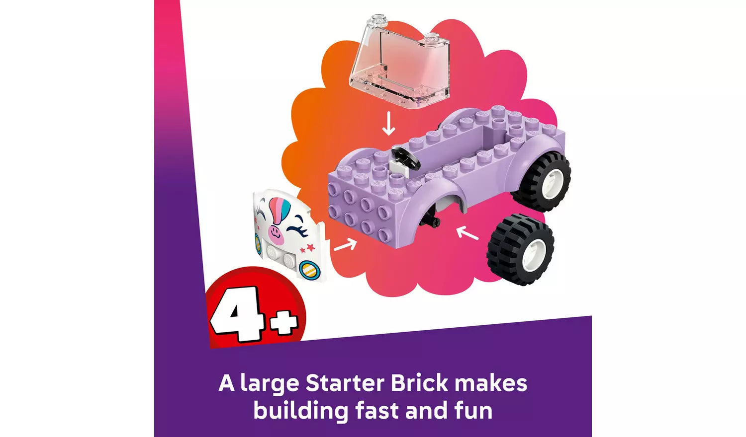 LEGO Friends Unicorn Cake Delivery Car Toy for Kids | Ages 4+ | Model 42675 | New LEGO