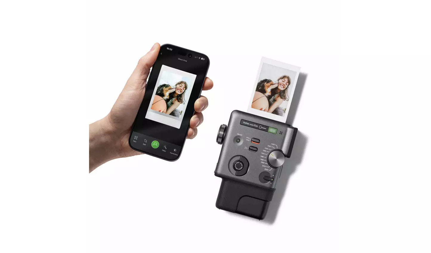 instax mini Evo Cinema Instant Camera - Black (New) Fujifilm
