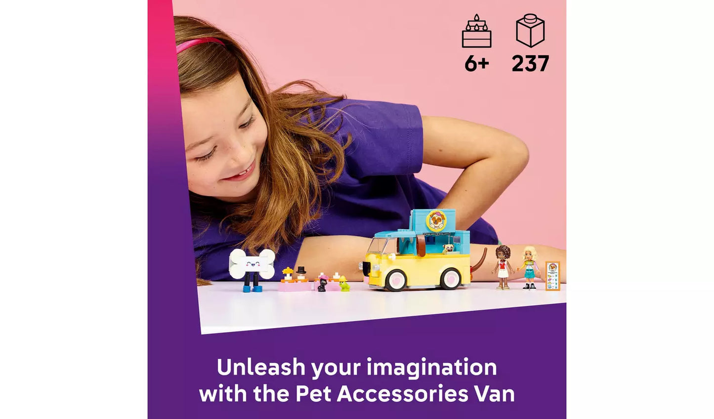 LEGO Friends Pet Accessories Van Toy Set with Animal Figures | Ages 6+ | Model 42678 | New LEGO