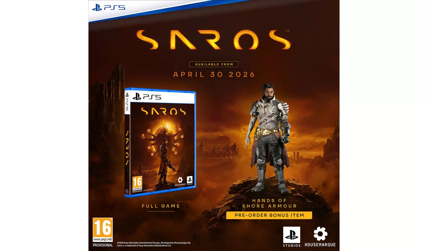 SAROS – PS5 | Physical Disc | 16+ (New) PS5