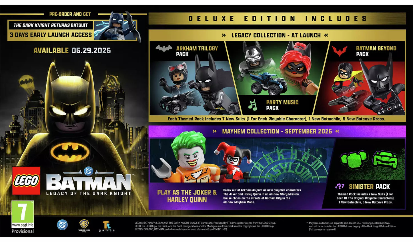 LEGO Batman: Legacy of the Dark Knight – Deluxe Edition – Xbox Series X | Physical Disc | 7+ (New) Xbox