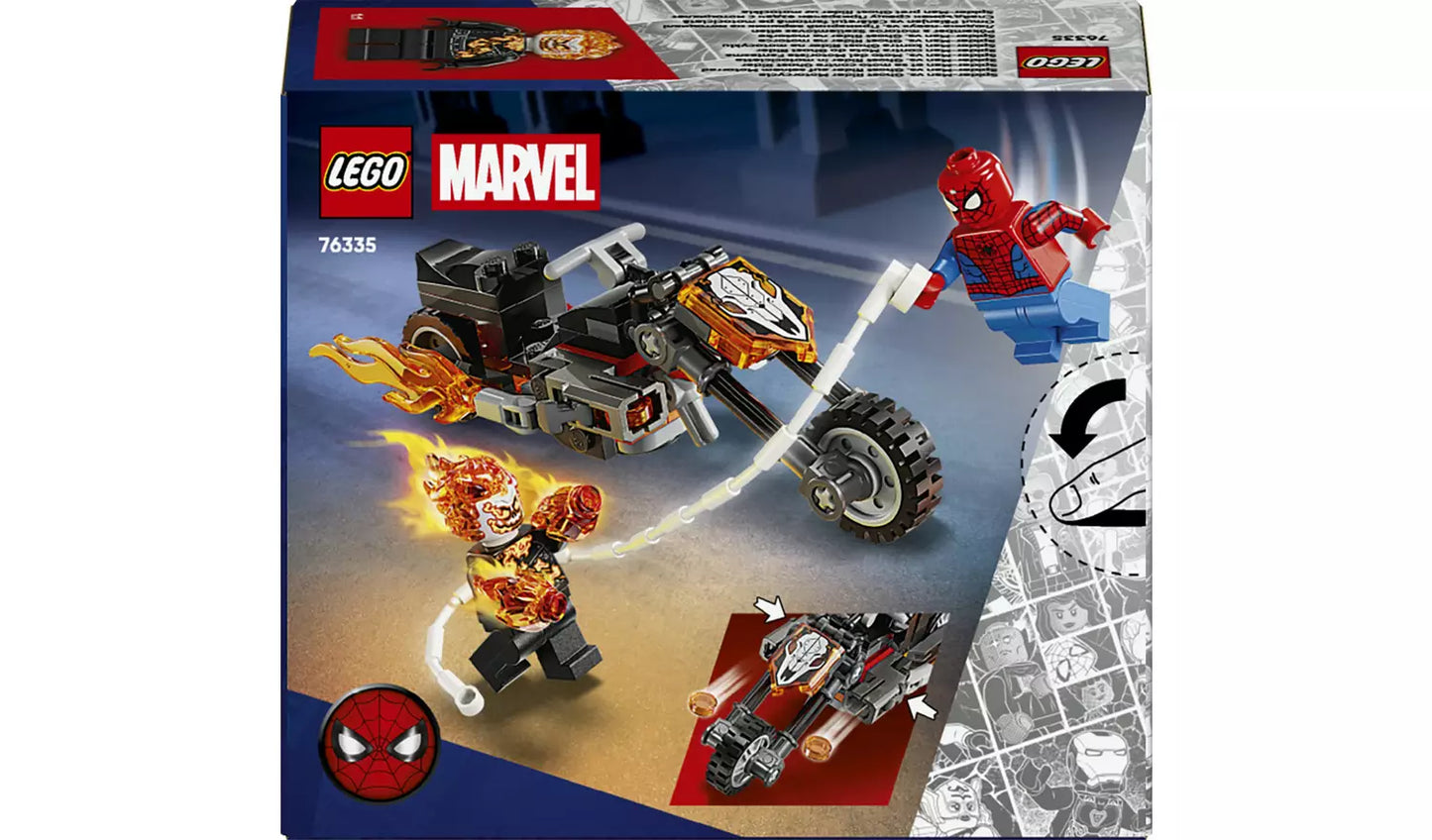 LEGO Marvel Spider-Man vs. Ghost Rider Motorcycle | Ages 6+ | Model 76335 | New LEGO