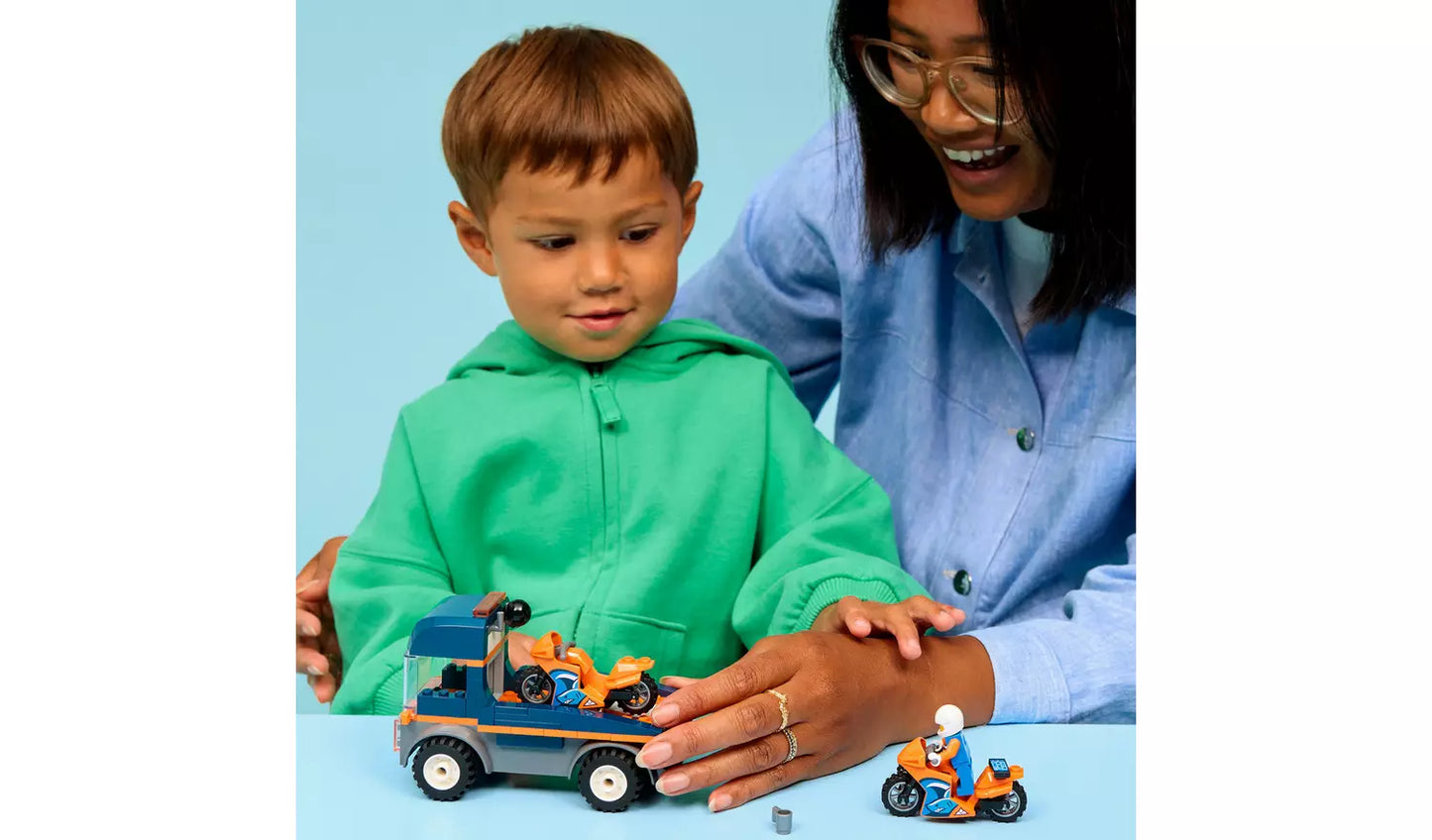 LEGO City Motorcycle Transporter Flatbed Toy Vehicle Set | Ages 4+ | Model 60491 | New LEGO