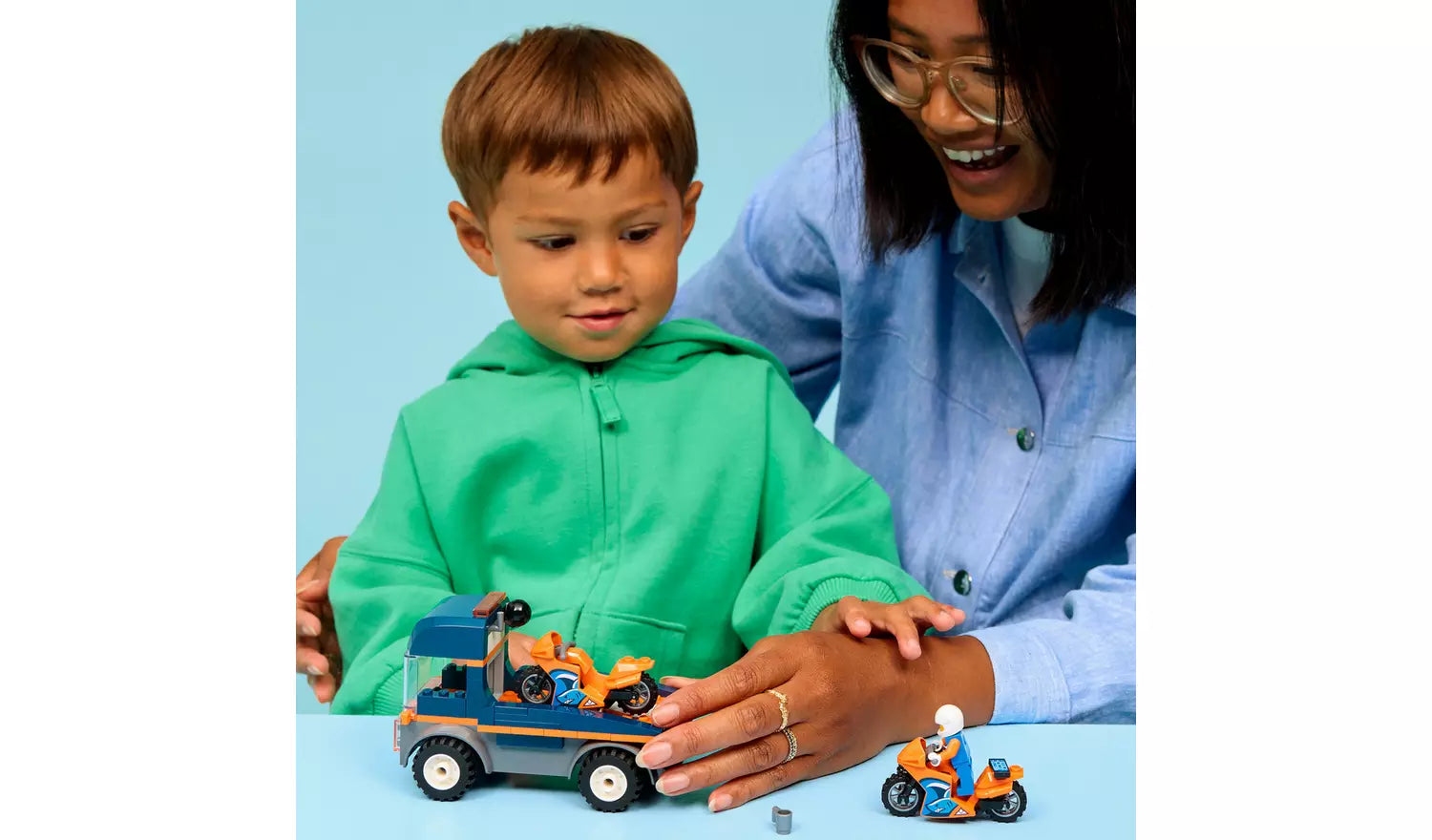 LEGO City Motorcycle Transporter Flatbed Toy Vehicle Set | Ages 4+ | Model 60491 | New LEGO
