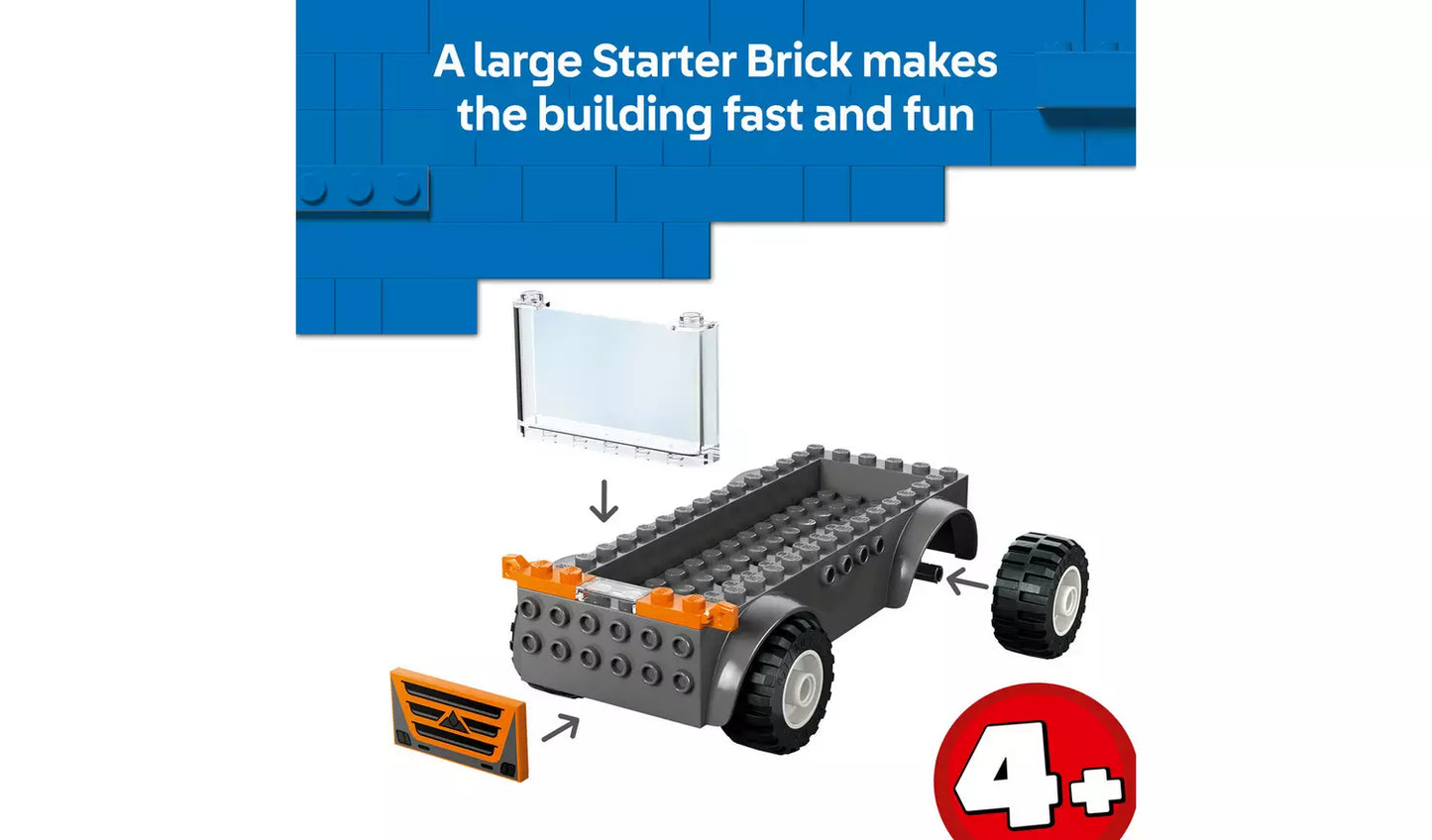 LEGO City Motorcycle Transporter Flatbed Toy Vehicle Set | Ages 4+ | Model 60491 | New LEGO