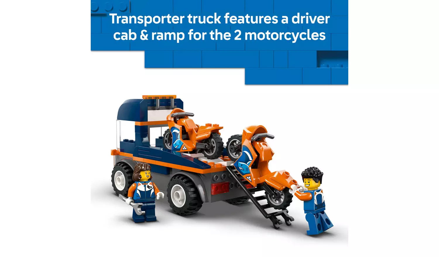 LEGO City Motorcycle Transporter Flatbed Toy Vehicle Set | Ages 4+ | Model 60491 | New LEGO