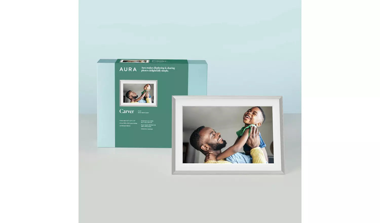 AURA Carver 10.1 Inch Smart Digital Photo Frame – Matt Clay (New) AURA