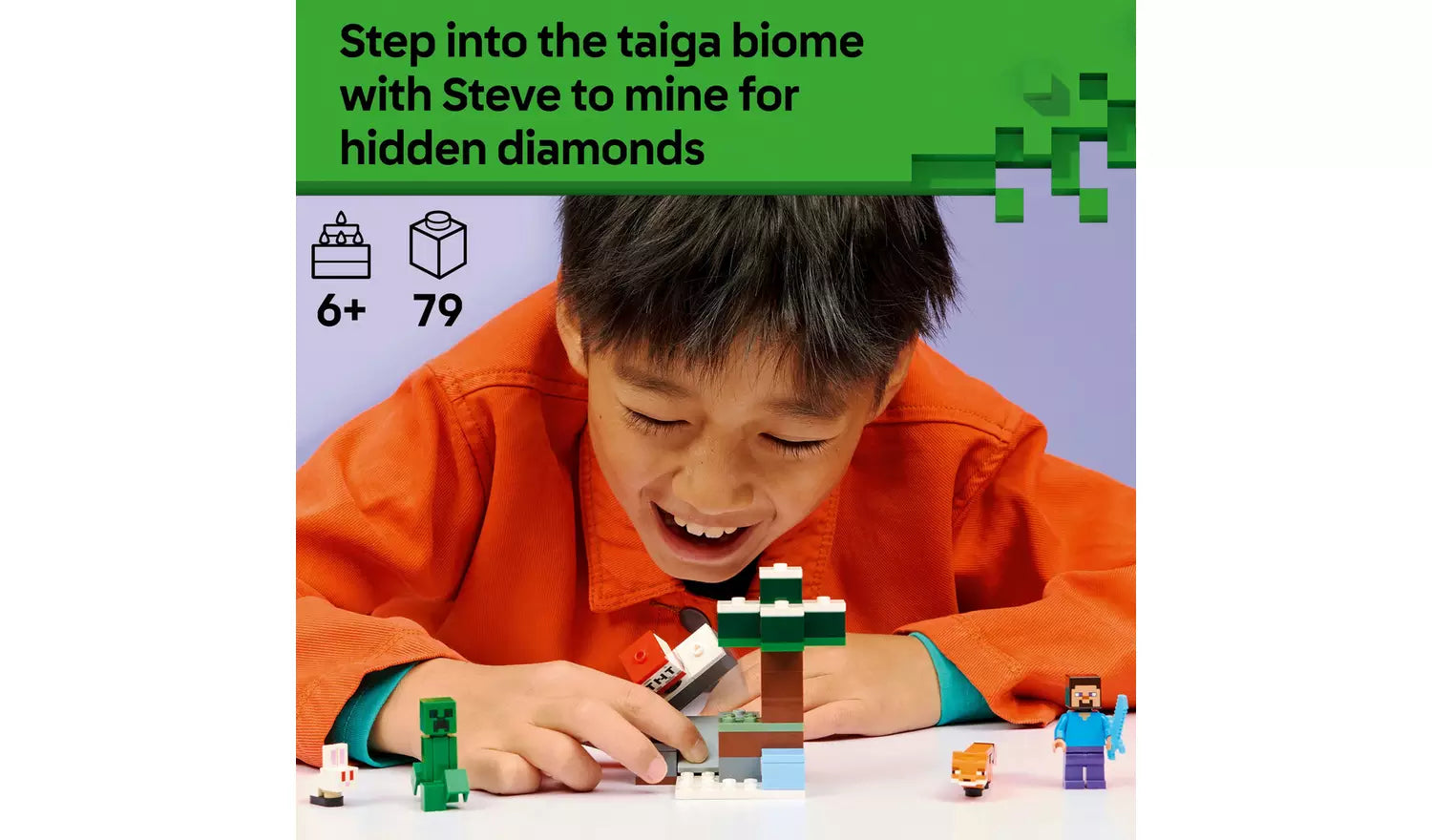 LEGO Minecraft Steve’s Taiga Adventure Toy Set | Ages 6+ | Model 21583 | NEW LEGO