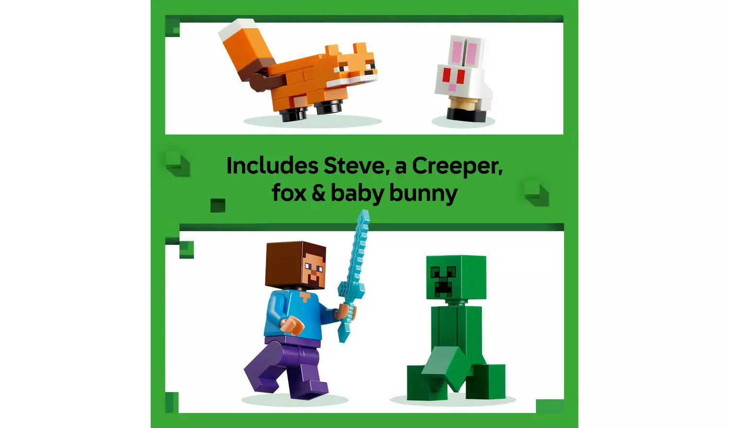 LEGO Minecraft Steve’s Taiga Adventure Toy for Kids | Ages 6+ | Model 21583 | New LEGO