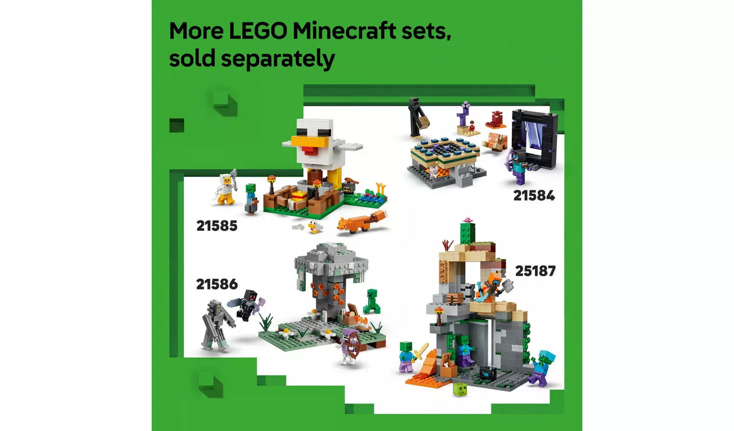 LEGO Minecraft Steve’s Taiga Adventure Toy for Kids | Ages 6+ | Model 21583 | New LEGO