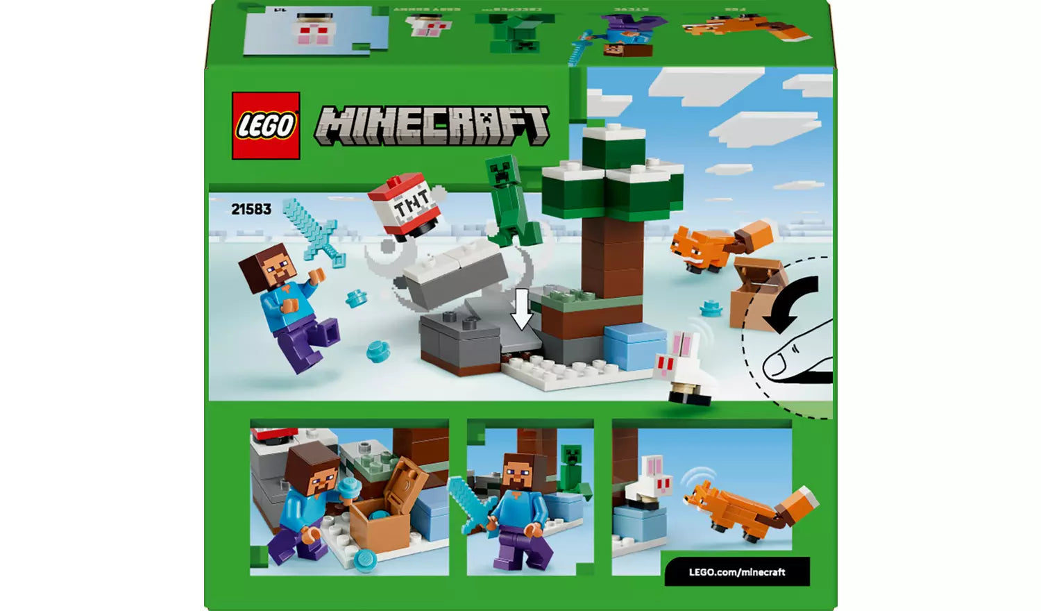 LEGO Minecraft Steve’s Taiga Adventure Toy for Kids | Ages 6+ | Model 21583 | New LEGO