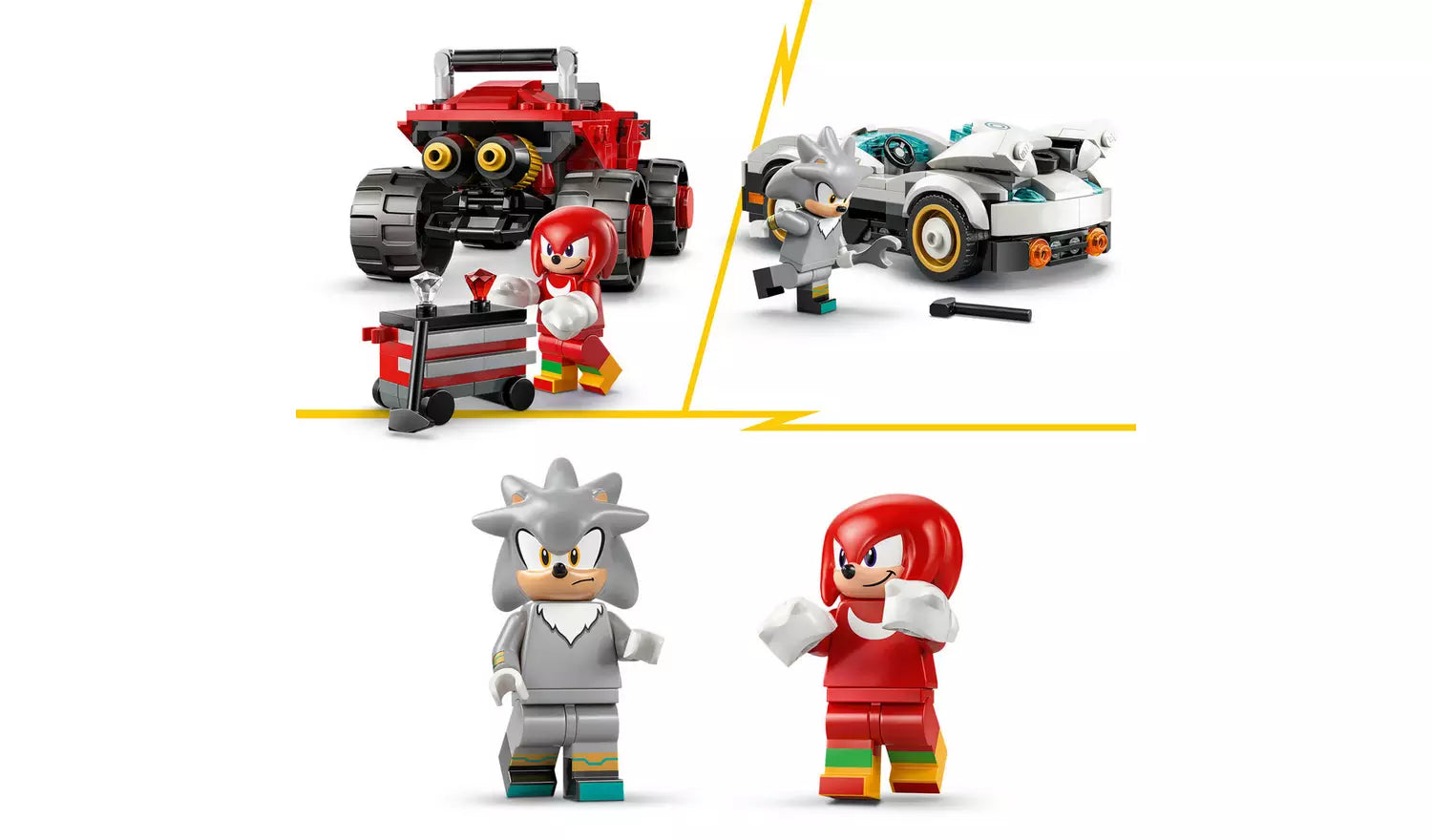 LEGO Sonic the Hedgehog Silver vs. Knuckles Set | Ages 8+ | Model 77118 | 378 Pieces | New LEGO