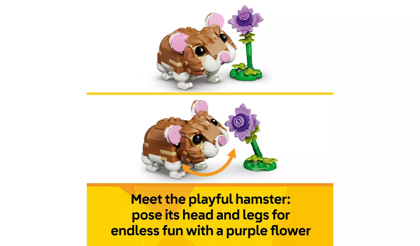 LEGO Creator 3in1 Cute Hamster with a Flower Toy – Model 31376 | Ages 7+ | 166 Pieces | New LEGO