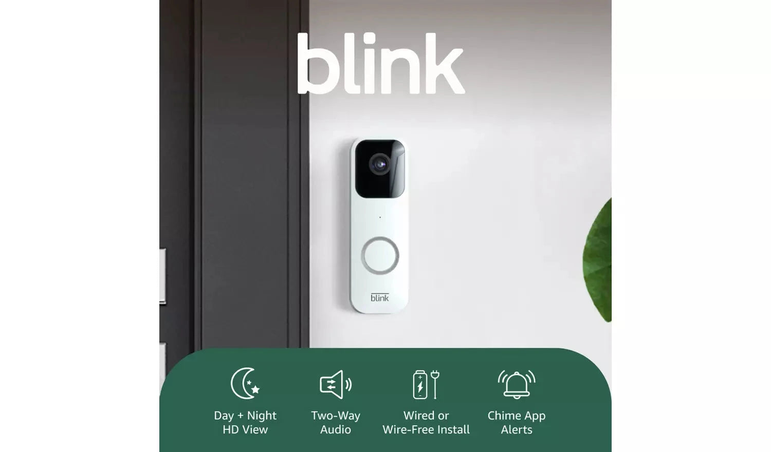 Blink Video Doorbell – White (Wired or Battery Option) Blink