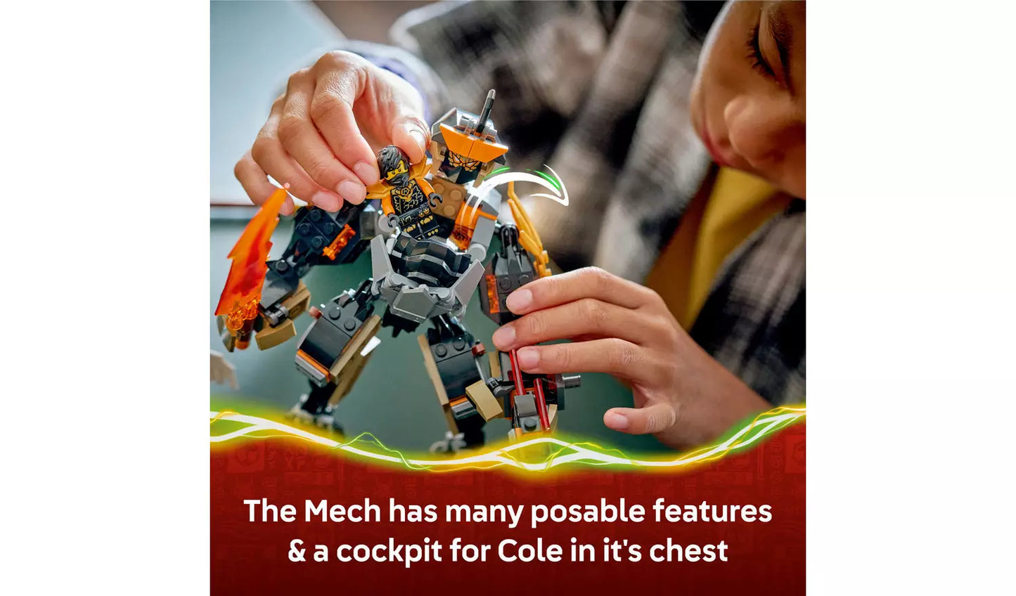 LEGO NINJAGO Cole’s Mission Mech & Dragon Zane Building Toy | Ages 7+ | Model 71854 | New LEGO