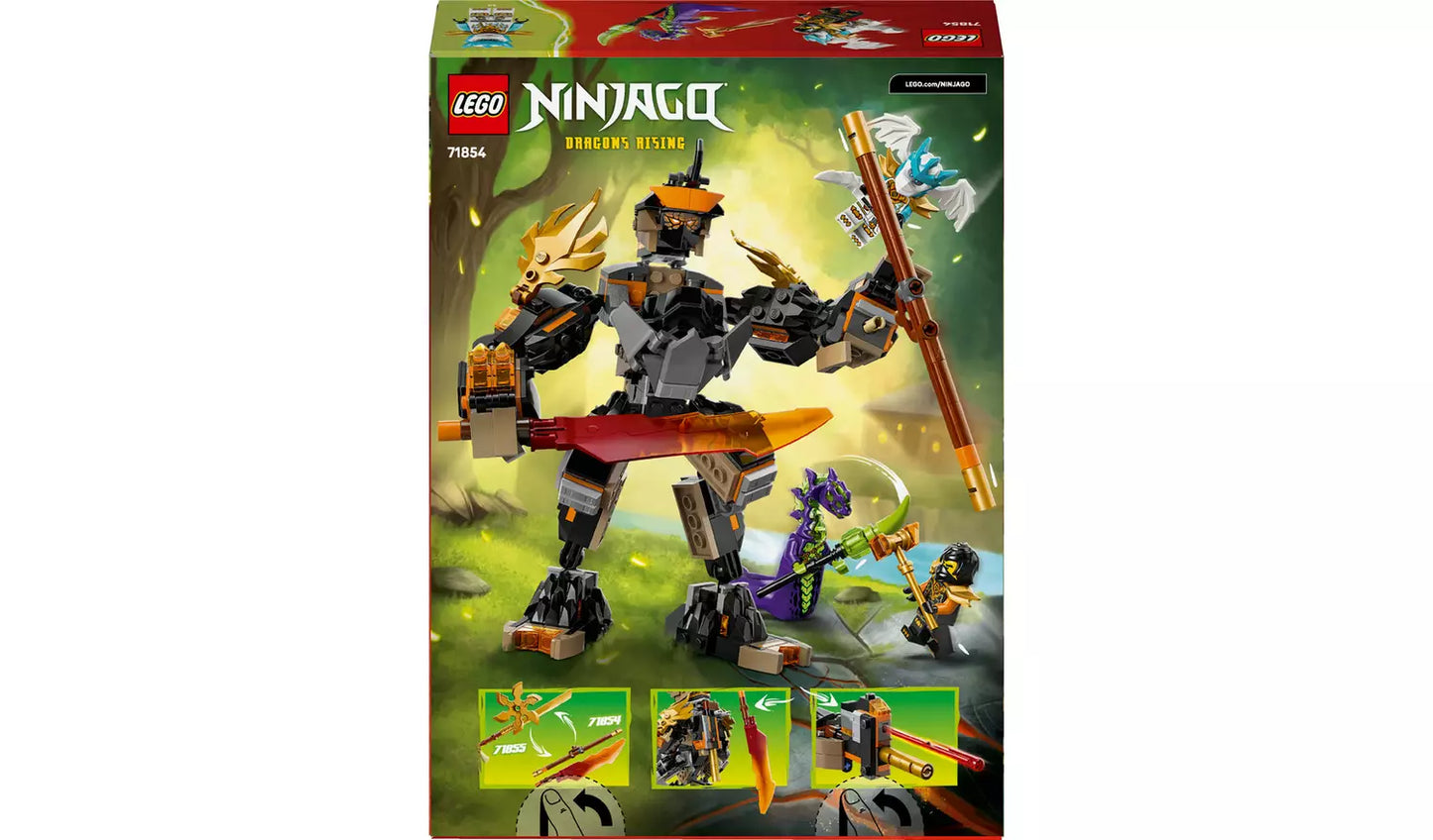 LEGO NINJAGO Cole’s Mission Mech & Dragon Zane Building Toy | Ages 7+ | Model 71854 | New LEGO