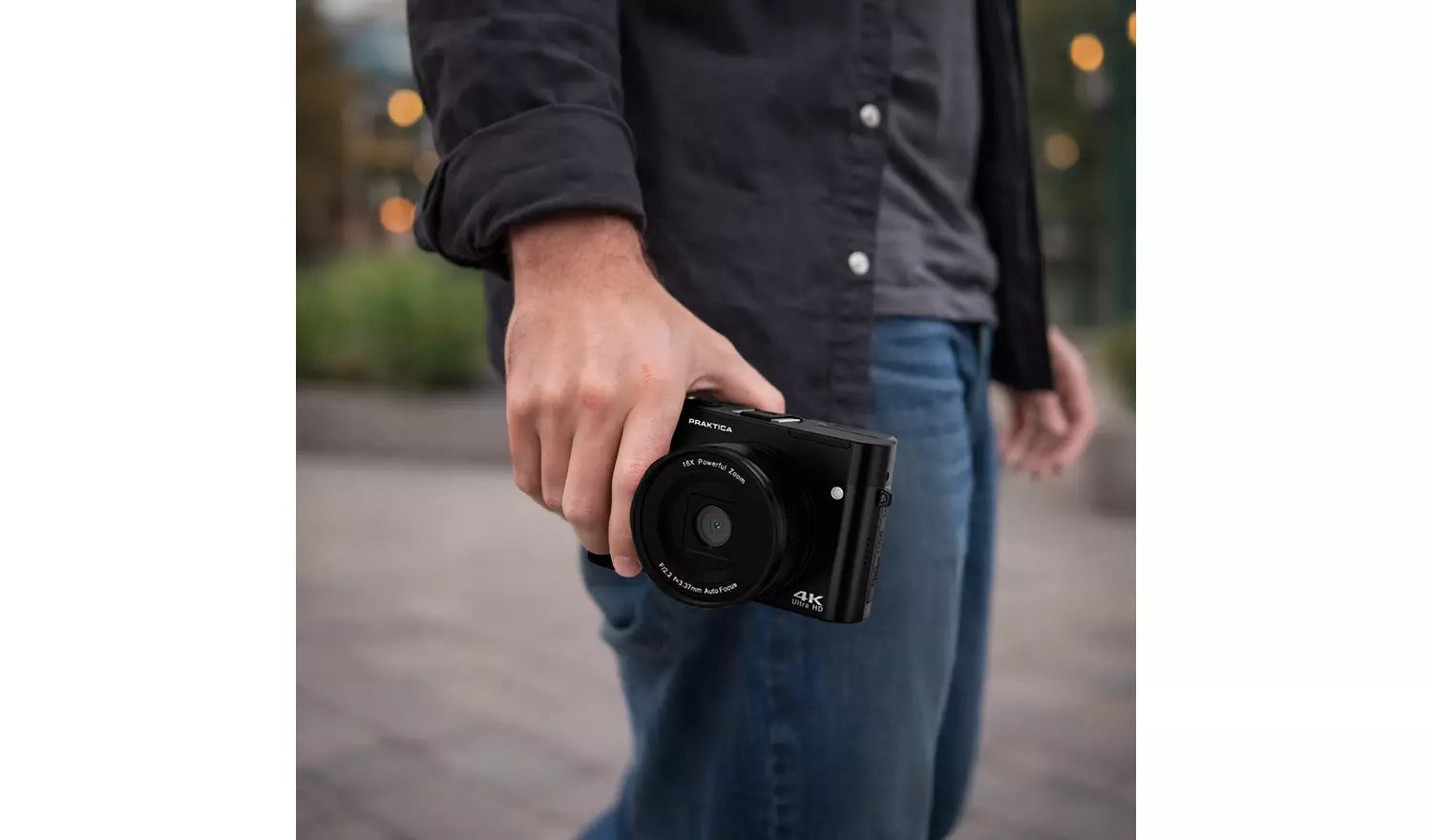 Praktica DZ16 13MP Digital Camera – 16x Zoom, 4K Ultra HD Video, Dual Lens, 2.8" LCD, Black (New) Praktica