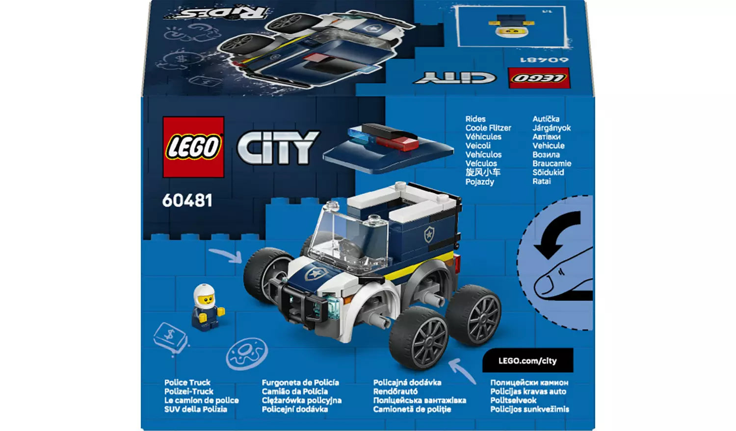 LEGO City Rides – Police Truck Toy with Minifigure | Ages 5+ | Model 60481 | New LEGO