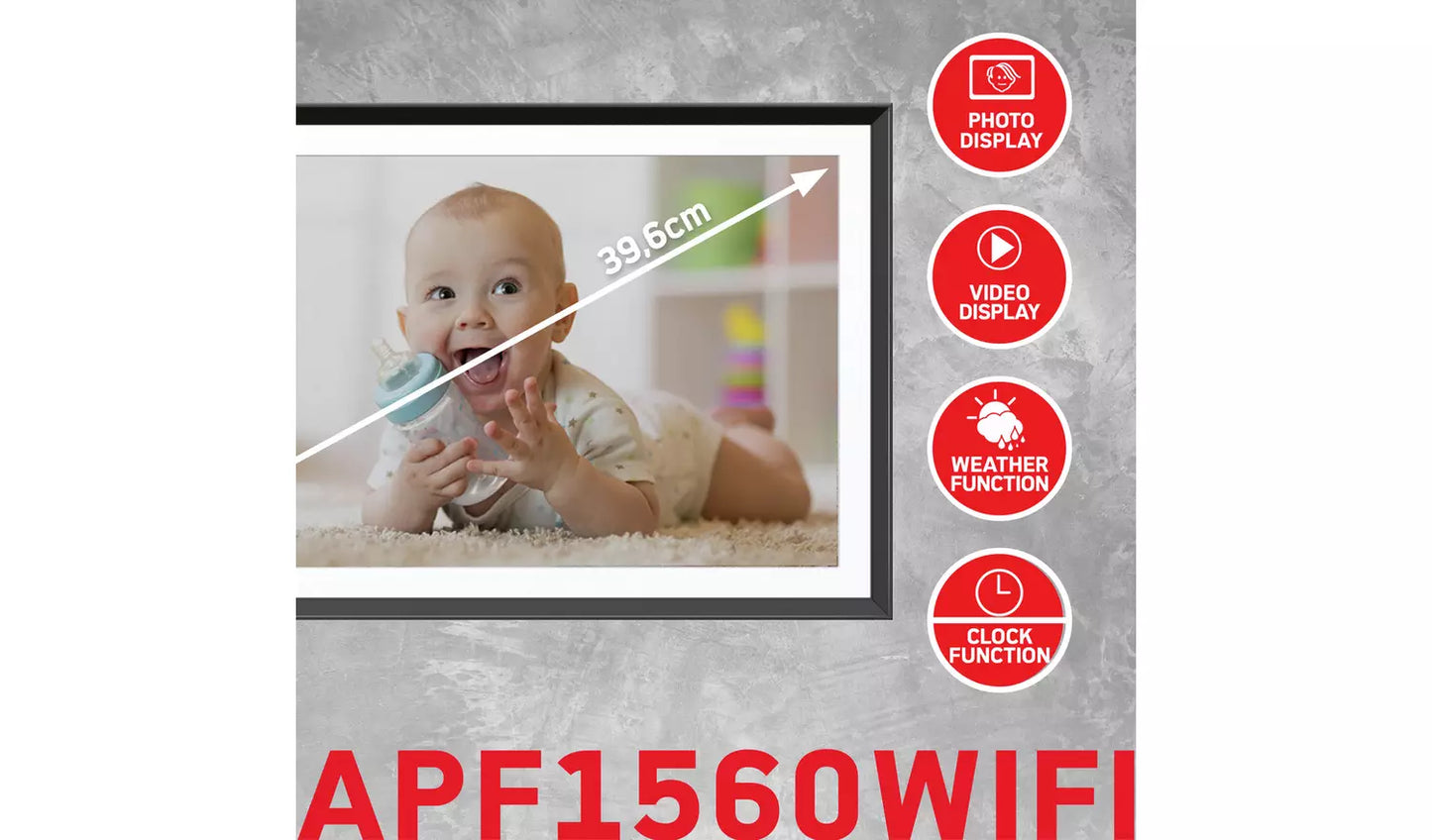 AgfaPhoto Realiview 15.6 Inch WiFi Digital Photo Frame APF1560 (New) AGFA