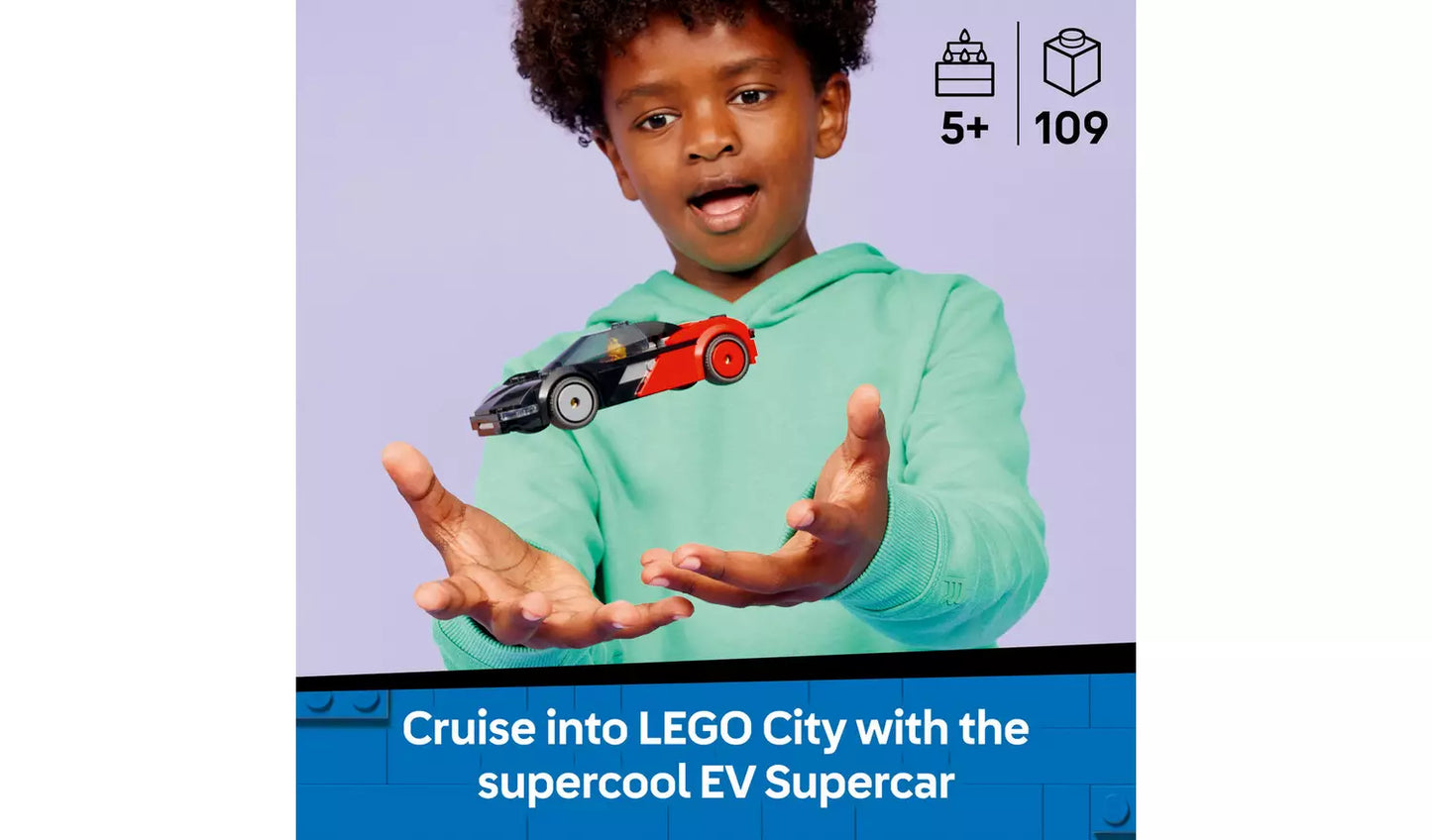 LEGO City EV Supercar Toy – Car Model with Minifigure | Ages 5+ | Model 60486 | New LEGO