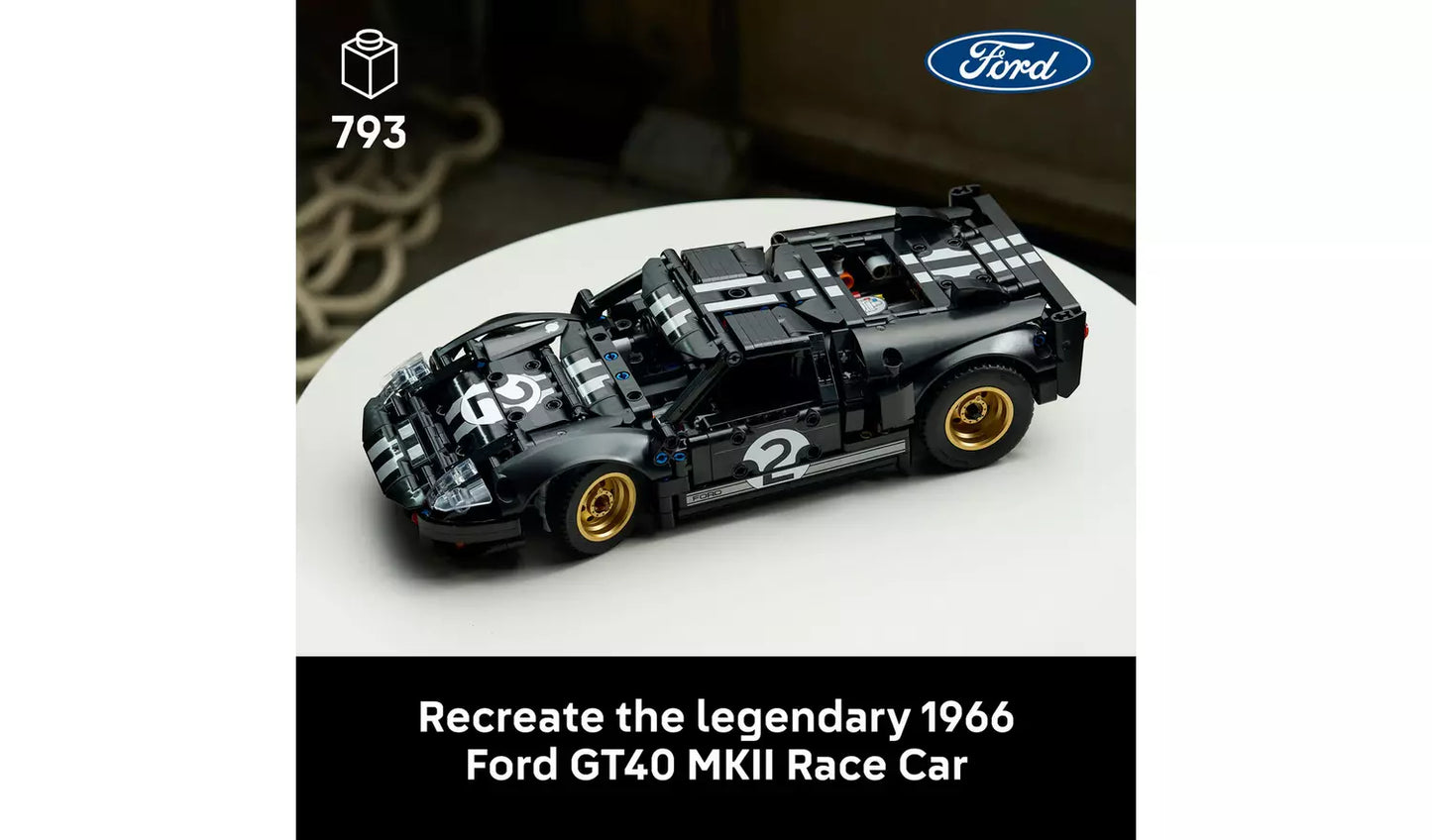 LEGO Technic 1966 Ford GT40 MKII Race Car Model Kit 42223 | Ages 18+ | New LEGO