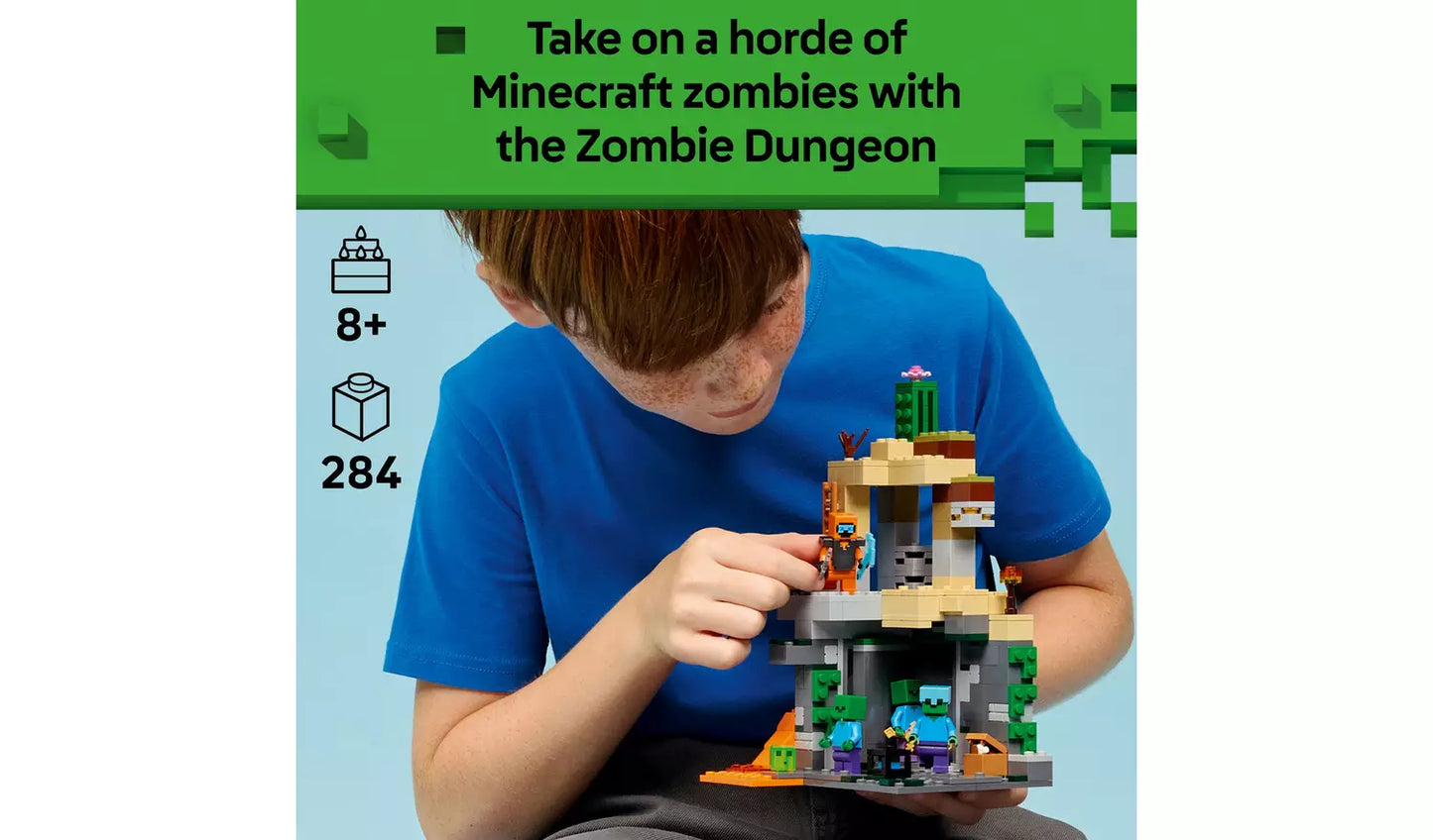 LEGO Minecraft Zombie Dungeon Building Toy for Kids | Ages 8+ | Model 21587 | New LEGO