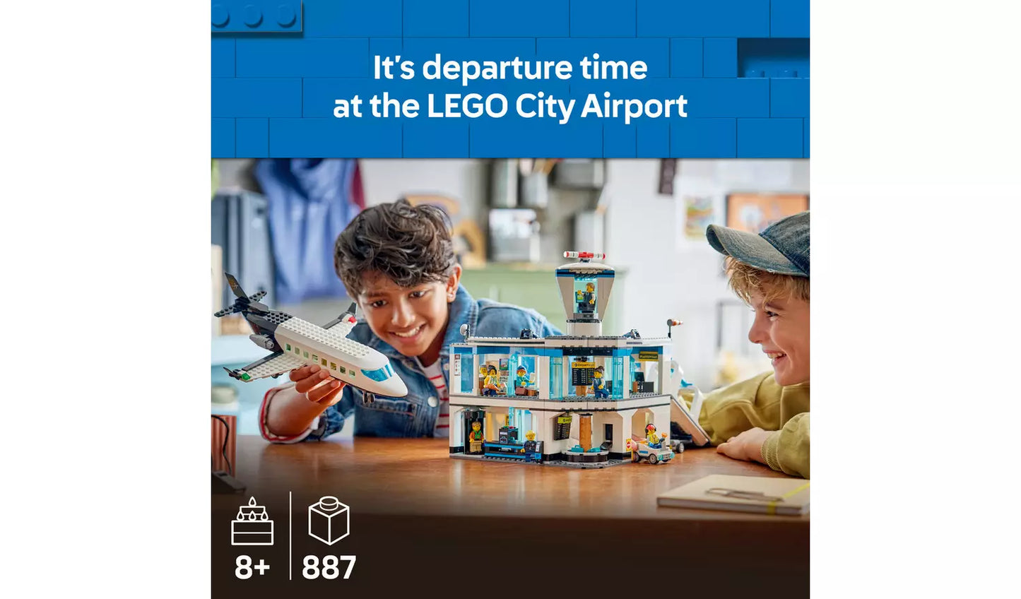 LEGO City Airport with Airplane Toy Model Kit | Ages 8+ | Model 60502 | New LEGO