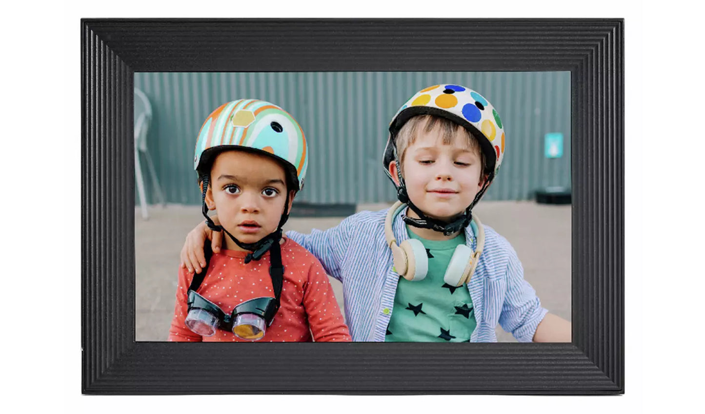 AURA Carver 10.1 Inch Smart Digital Photo Frame – Gravel – Alexa & Google Assistant Compatible (New) AURA