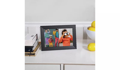 AURA Carver 10.1 Inch Smart Digital Photo Frame – Gravel – Alexa & Google Assistant Compatible (New) AURA