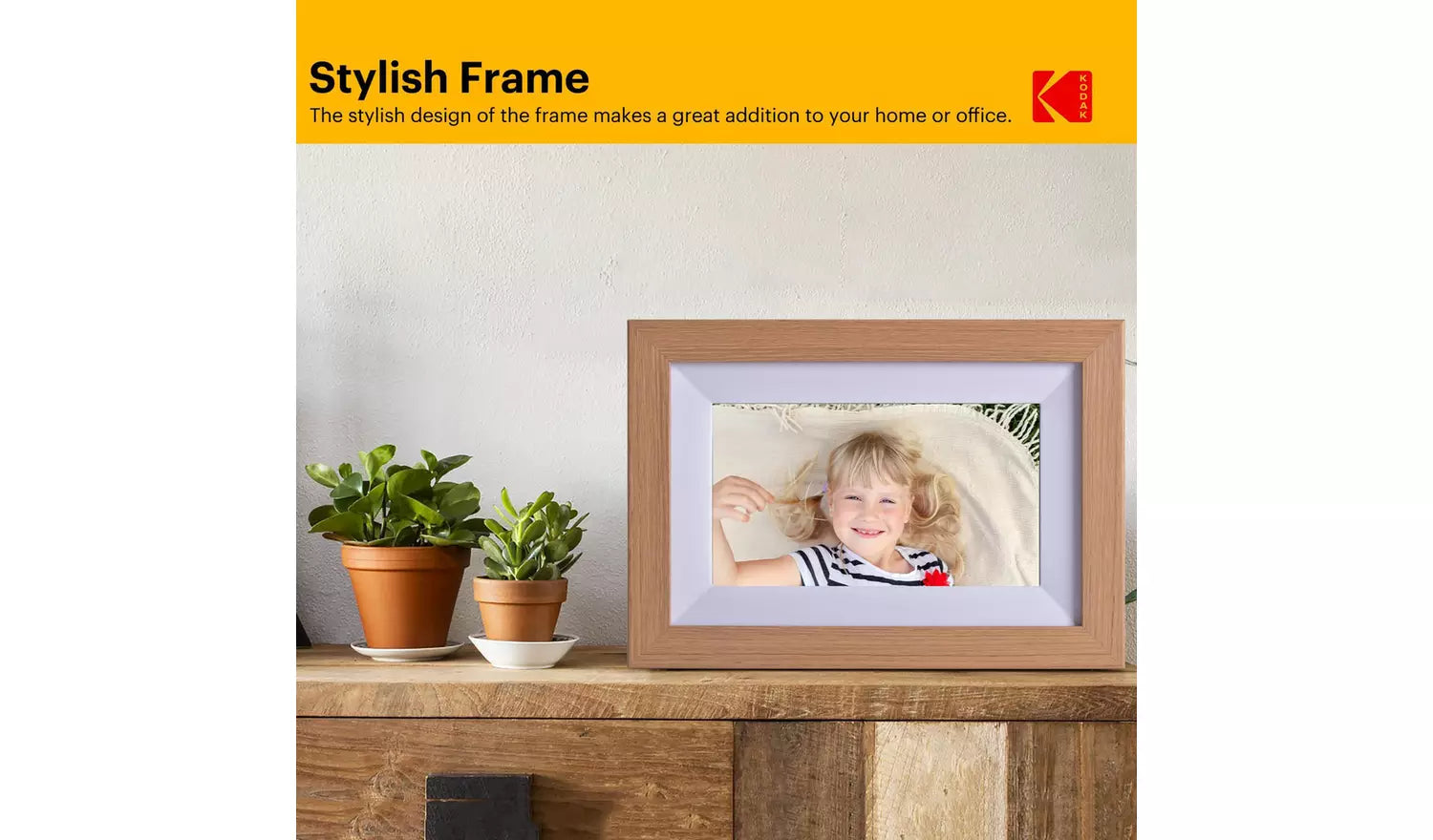 Kodak 7 Inch WiFi Digital Photo Frame – Burlywood (New) KODAK
