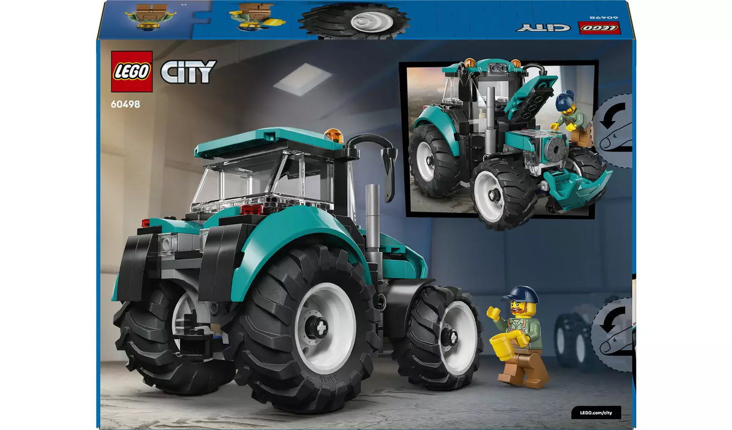 LEGO City Tractor Toy – Farm Vehicle Building Set | Ages 6+ | Model 60498 | New LEGO