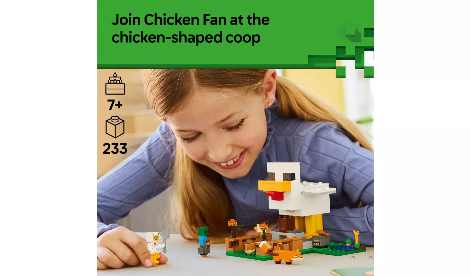 LEGO Minecraft Chicken Farm Gaming Toy with Figures | Ages 7+ | Model 21585 | New LEGO
