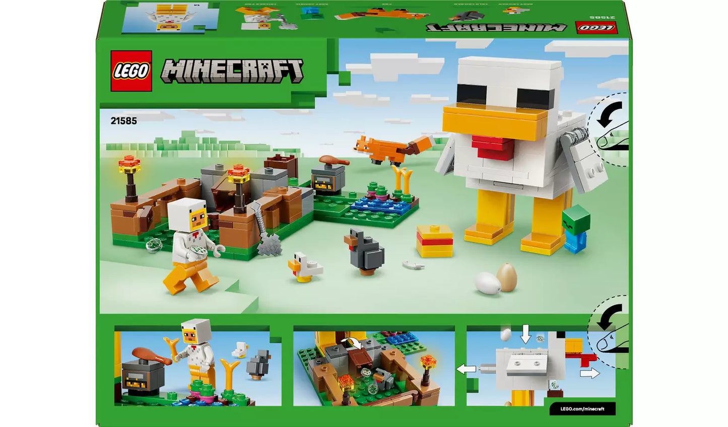 LEGO Minecraft Chicken Farm Gaming Toy with Figures | Ages 7+ | Model 21585 | New LEGO