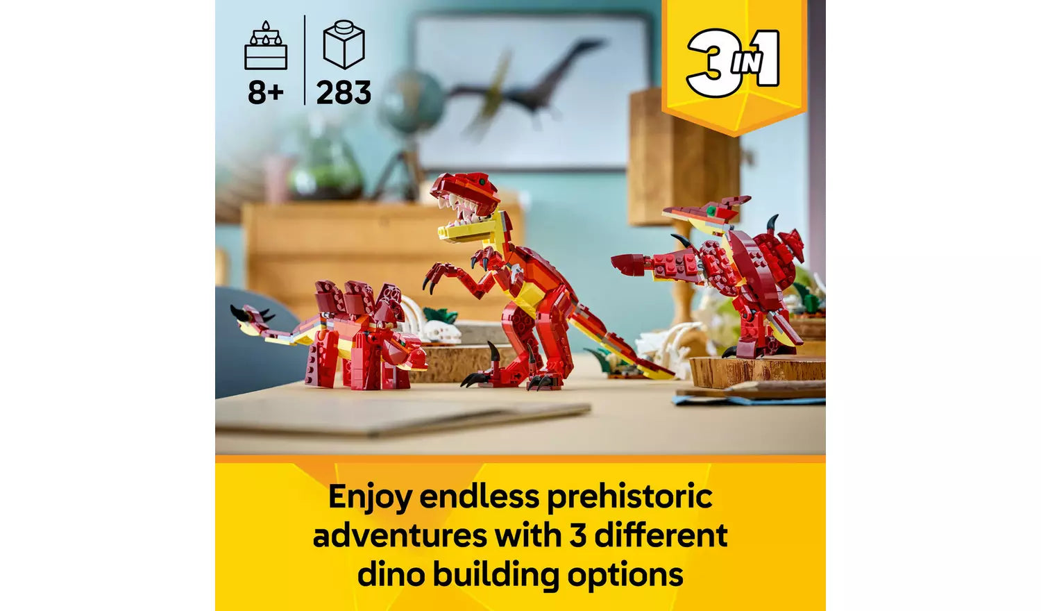 LEGO Creator 3in1 Fierce Dinosaur Figure | Ages 8+ | Model 31379 | New Lego