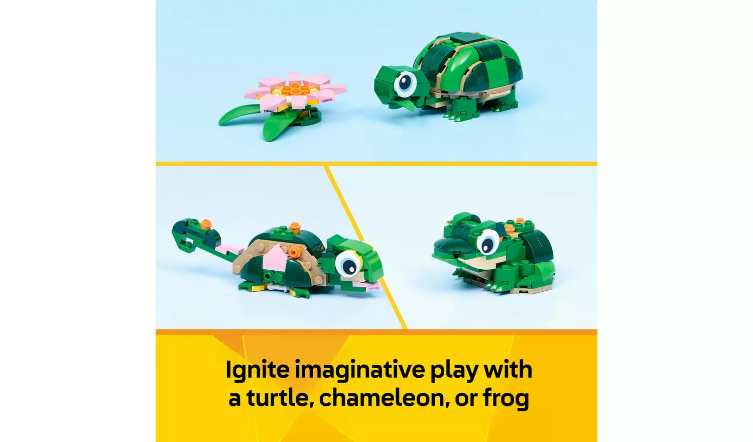 LEGO Creator 3in1 Turtle with a Water Lily Flower – Model 31377 | Ages 7+ | 124 Pieces | New LEGO