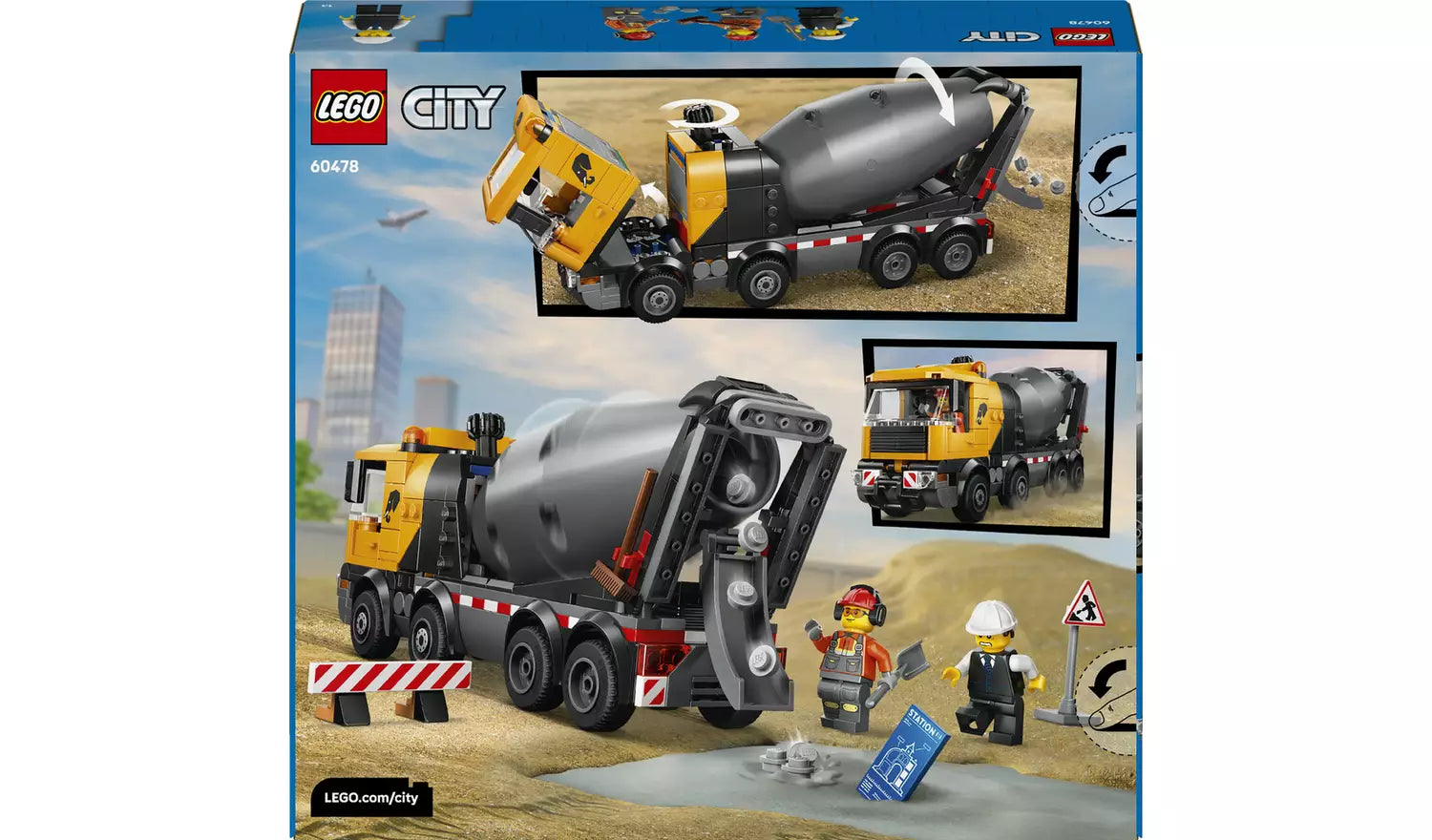 LEGO City Cement Mixer Truck Construction Toy Set | Ages 7+ | Model 60478 | New LEGO