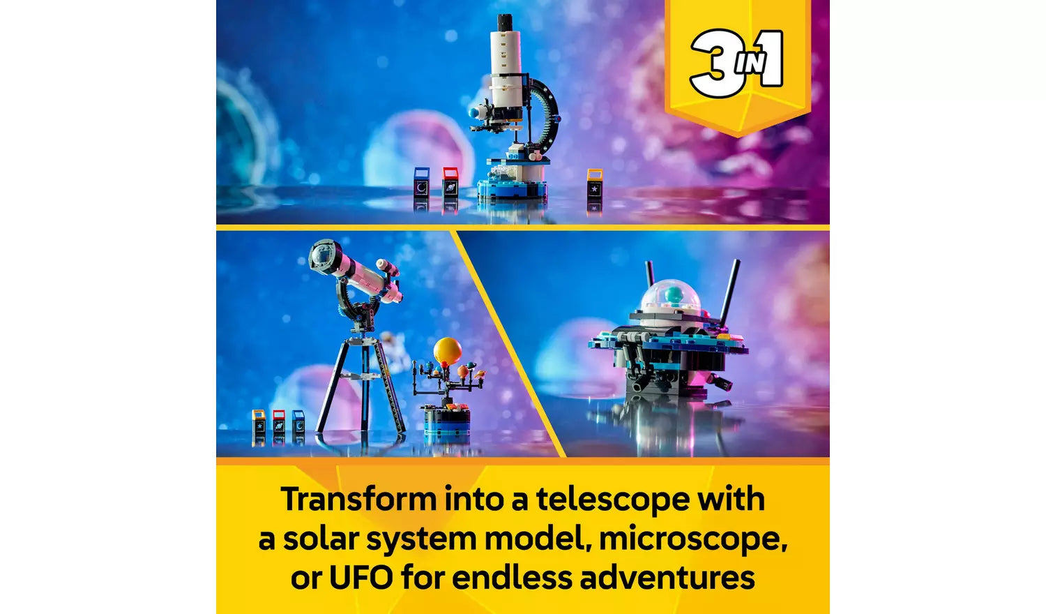 LEGO Creator 3in1 Space Exploration Telescope Toy | Ages 8+ | Model 31378 | New LEGO