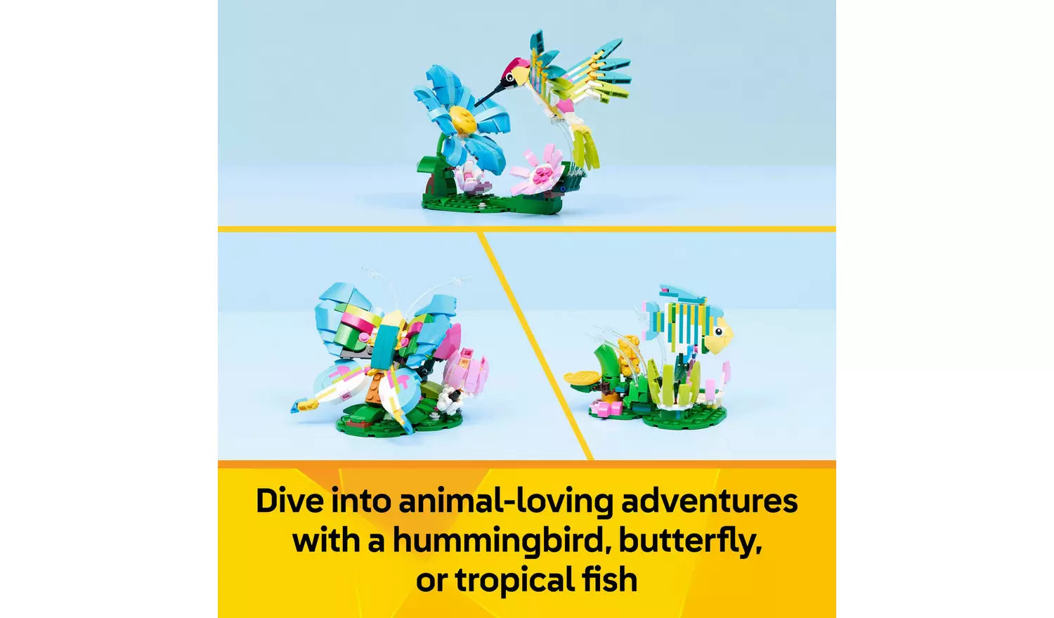 LEGO Creator 3in1 Wild Animals: Colourful Hummingbird Toy Set | Ages 8+ | Model 31384 | New LEGO