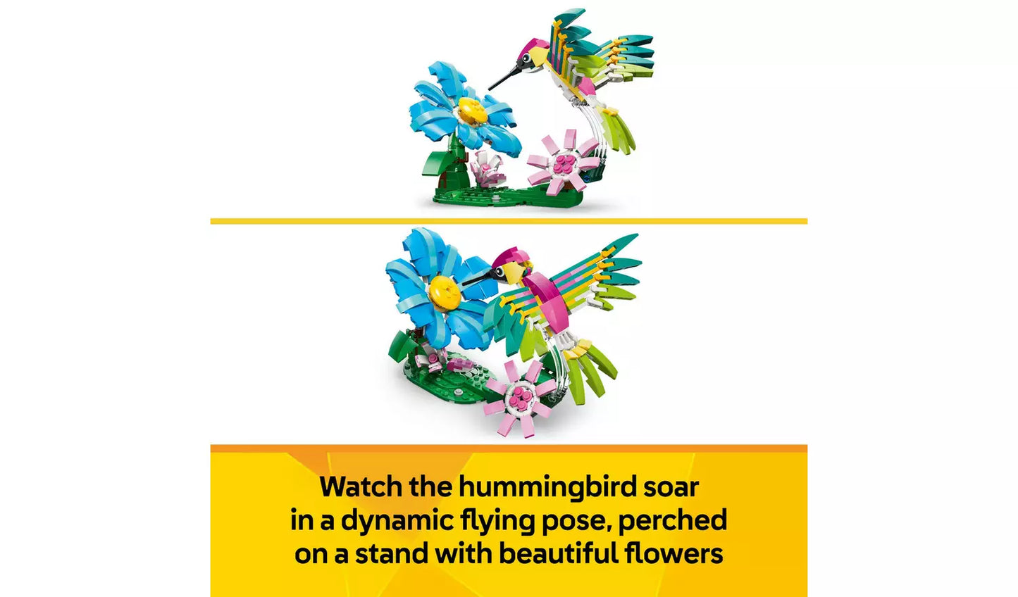 LEGO Creator 3in1 Wild Animals: Colourful Hummingbird Toy Set | Ages 8+ | Model 31384 | New LEGO