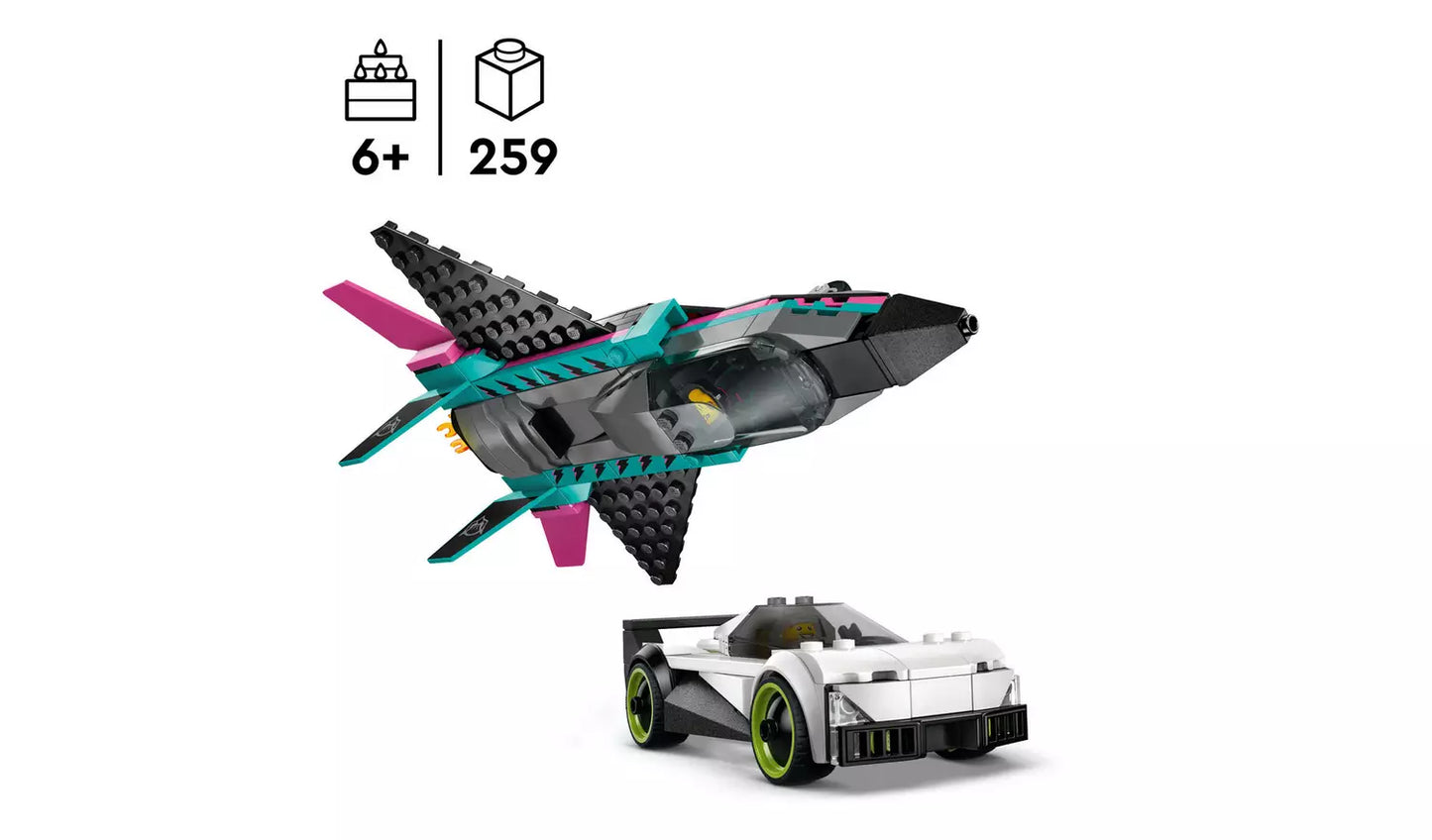 LEGO City Jet vs. Car Toy Vehicle Model Kit 60489 | Ages 6+ | New LEGO