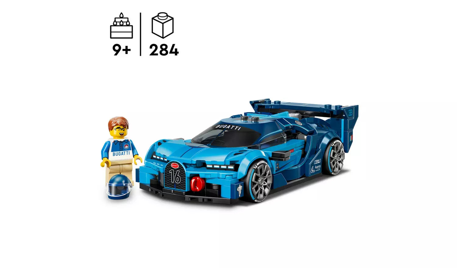 LEGO Speed Champions Bugatti Vision Hyper Sports Car Toy | Ages 9+ | Model 77253 | 284 Pieces | New LEGO