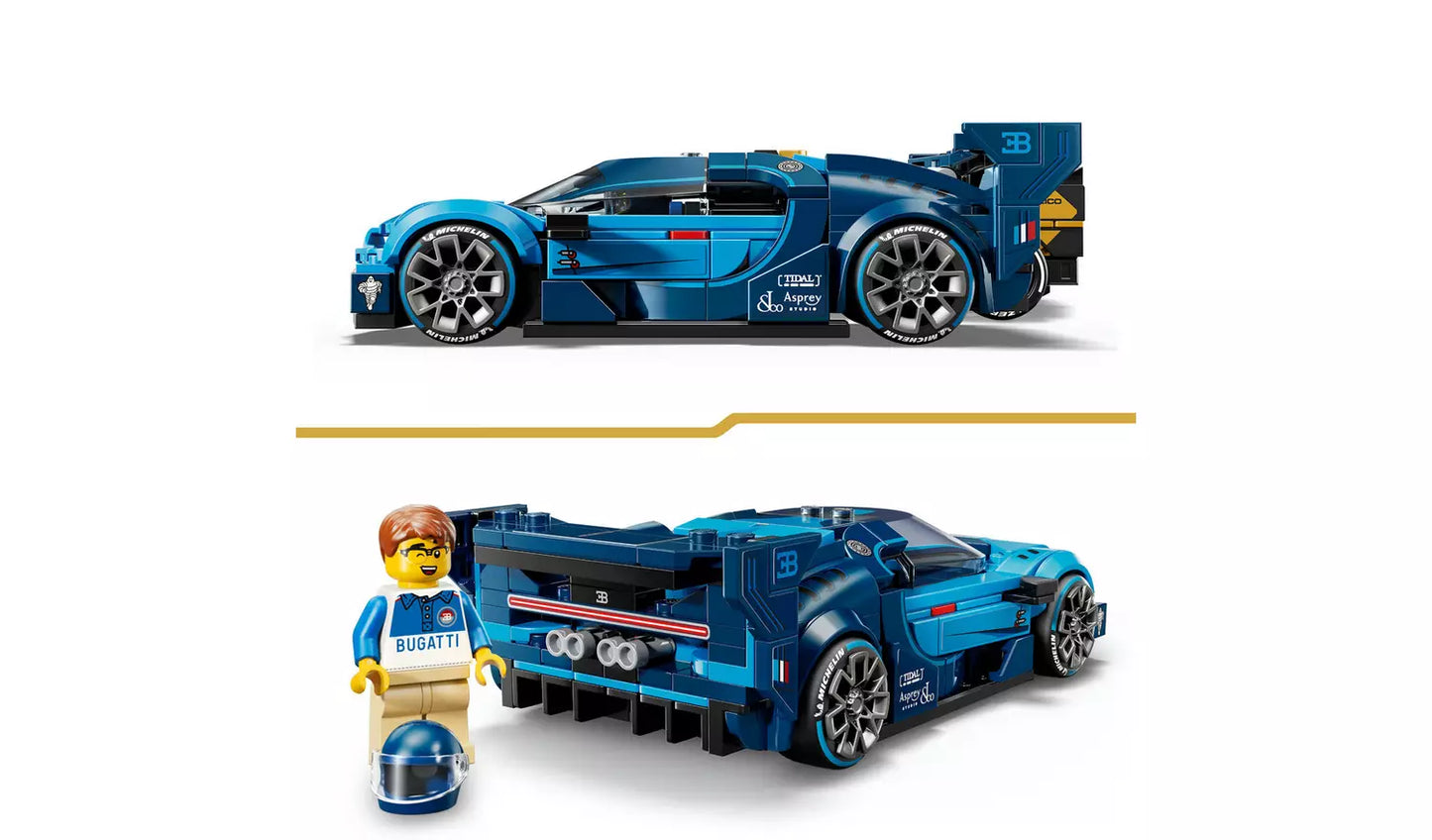 LEGO Speed Champions Bugatti Vision Hyper Sports Car Toy | Ages 9+ | Model 77253 | 284 Pieces | New LEGO