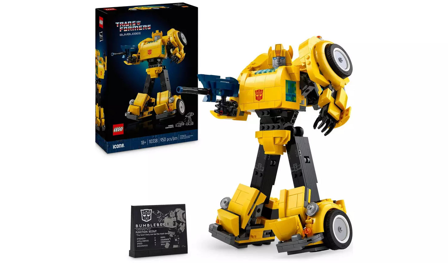LEGO Icons Transformers Bumblebee Model Set for Adults | Ages 18+ | Model 10338 | NEW LEGO