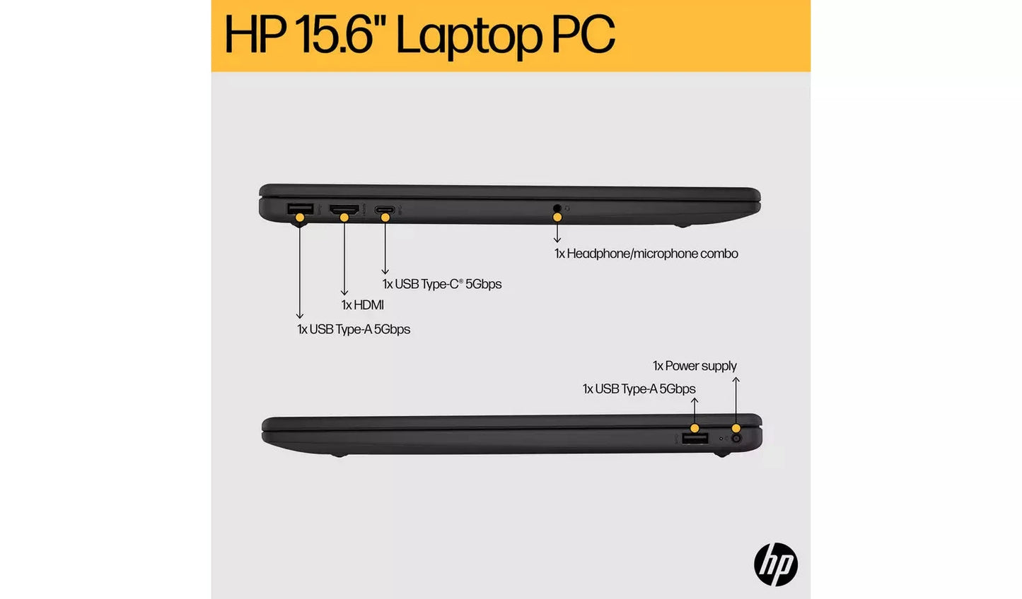 HP 15.6" Laptop – AMD Ryzen 5, 8GB RAM, 256GB SSD (New) - Funkifone
