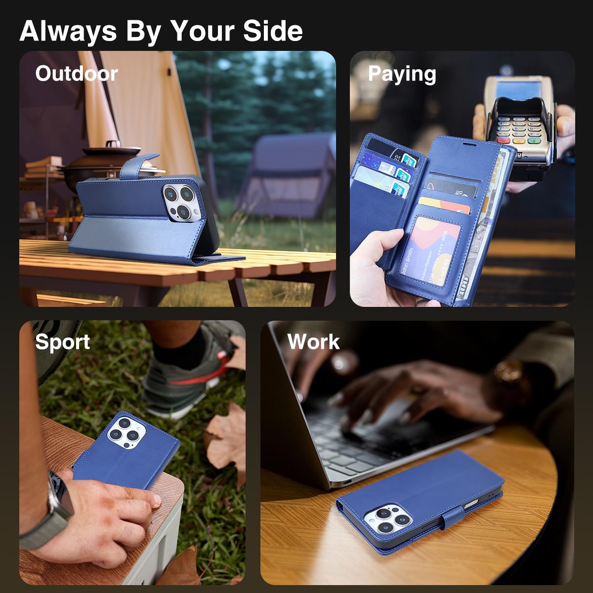 iPhone 16 Pro max Panther Force Leather Wallet Case With Kickstand Panther Force