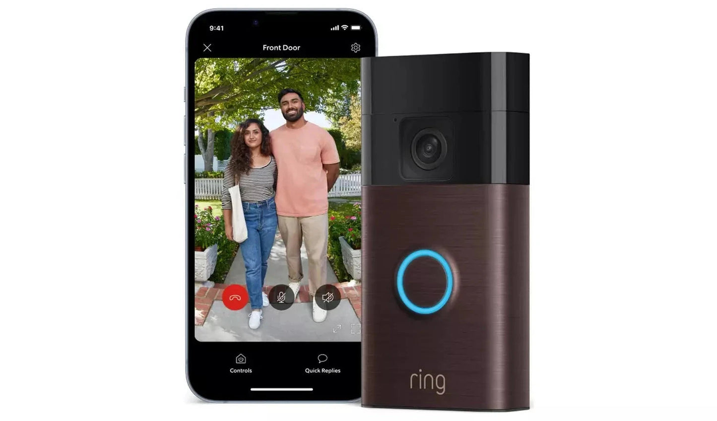 Ring Video Doorbell (Battery-Powered) with Chime – Venetian Bronze Ring